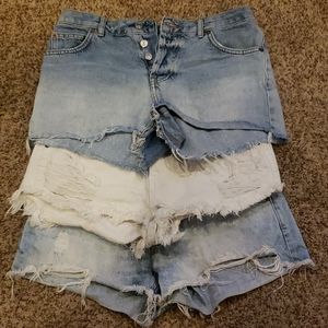 Denim short lot size 26". Pistola, Zara , topshop